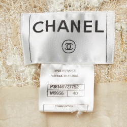 Chanel Beige/Cream Boucle Tweed Buttoned Jacket M