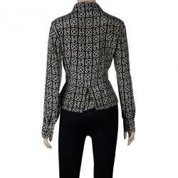 Pre Owned Chanel Printed Silk Shirt Top M