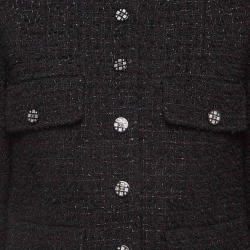 Pre Owned Chanel Black Tweed Buttoned Jacket M