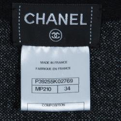 Pre Owned Chanel Grey Cashmere Long Cardigan S
