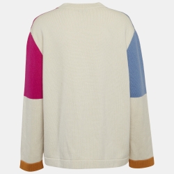 Pre Owned Chanel Multicolor Cashmere Colorblock Cardigan XXL
