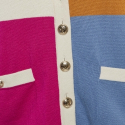 Pre Owned Chanel Multicolor Cashmere Colorblock Cardigan XXL