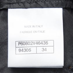 مملوكة مسبقًا Chanel Black Logo Embroidered Silk Chain Embellished Top S