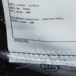 Pre Owned Chanel Black Cotton Blend Asymmetric Buttoned Long Jacket M