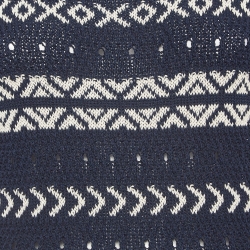 مملوكة مسبقًا Chanel Navy Blue Logo Intarsia Knit Maxi Dress M  