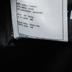 Pre Owned Chanel Black Silk and Tweed Short Sleeve Mini Dress M