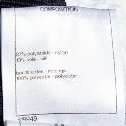 Pre Owned Chanel Monochrome Textured Silk Blend Bomber Jacket S