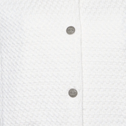 Pre Owned Chanel Monochrome Textured Silk Blend Bomber Jacket S