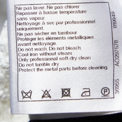 Pre Owned Chanel Monochrome Textured Silk Blend Bomber Jacket S