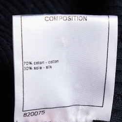 Chanel Black Diamond Textured Cotton & Silk Knit Sweater M