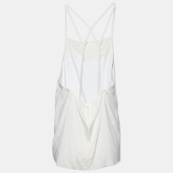 Chanel Cream Stretch Silk Strappy Top L 