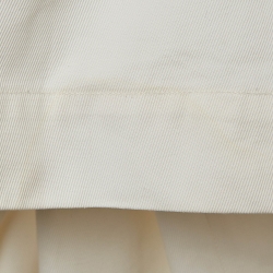 Pre Owned Chanel Off-White Cotton Wide-Leg Trousers M