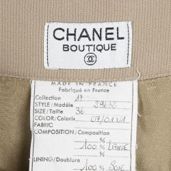 Chanel Navy Blue and Beige Wool Pant Suit S