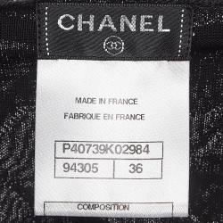 Pre Owned Chanel Black Patterned Knit Maxi Dress S
