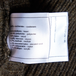 Pre Owned Chanel Green Cashmere Knit Detachable Hood Poncho Sweater M