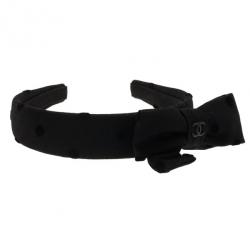 Pre Owned Chanel CC Black Bow Headband