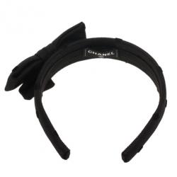 Pre Owned Chanel CC Black Bow Headband
