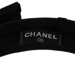 Pre Owned Chanel CC Black Bow Headband