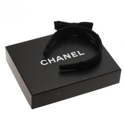 Pre Owned Chanel CC Black Bow Headband