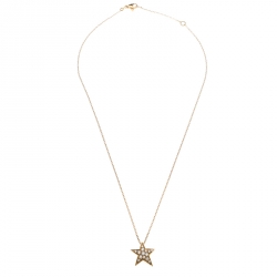 Chanel Comete Star Diamond And Yellow Gold Pendant Necklace