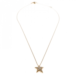 Chanel Comete Star Diamond And Yellow Gold Pendant Necklace