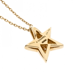 Chanel Comete Star Diamond And Yellow Gold Pendant Necklace