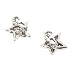 Chanel Comete Star Diamond 18k White Gold Stud Earrings 