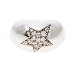 Chanel Comète Boule Diamond 18K White Gold Ring