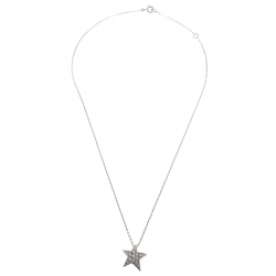 Chanel Comete 18k White Gold And Diamonds Star Necklace