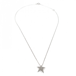 Chanel Comete 18k White Gold And Diamonds Star Necklace
