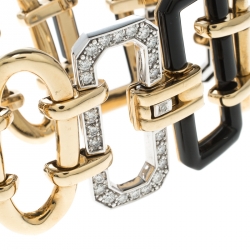 Chanel Première Diamond Onyx & 18K Yellow Gold Chain Link Bracelet