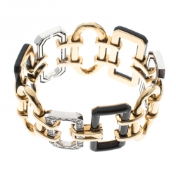 Chanel Première Diamond Onyx & 18K Yellow Gold Chain Link Bracelet