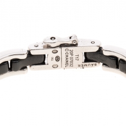Pre Owned Chanel Ultra Black Ceramic White Gold Bracelet
