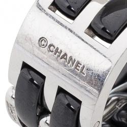 Chanel Ultra Diamond and Black Ceramic Ring Size 54