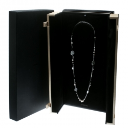 Chanel Pétales de Camélia Cultured Pearl Mother of Pearl & Diamond 18k White Gold Long Necklace