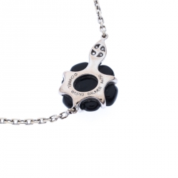  Chanel Camélia Sculpté Onyx Inlay Diamond 18k White Gold Bracelet 