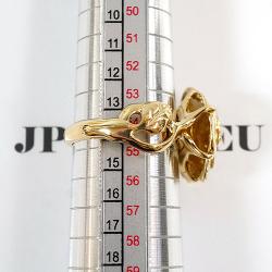 Chanel Camellia 18K Yellow Gold Diamond Ring Size 54