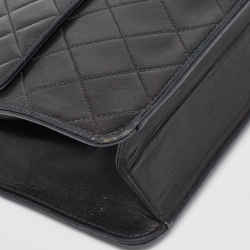 Pre Owned Chanel Black Quilted Leather CC Flap Bag