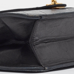 Pre Owned Chanel Black Quilted Leather CC Flap Bag