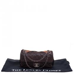 Pre Owned Chanel Choco Brown Iridescent Leather Classic Flap Bag