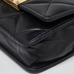 Pre Owned Chanel Black Quilted Leather Golden Class Wallet on Chain