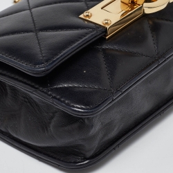 Pre Owned Chanel Black Quilted Leather Golden Class Wallet on Chain