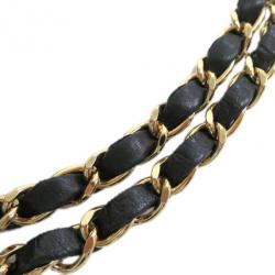 Pre Owned Chanel Black Lambskin Small Double Flap Shoulder Bag