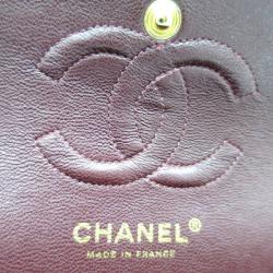 Pre Owned Chanel Black Lambskin Small Double Flap Shoulder Bag