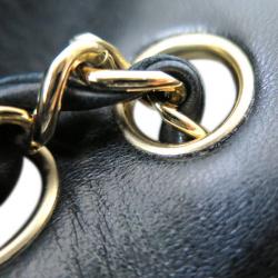 Pre Owned Chanel Black Lambskin Medium Double Flap Shoulder Bag