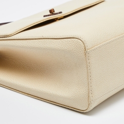 مملوكة مسبقًا Chanel Ivory Caviar Leather Vintage Kelly Bag