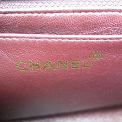 Pre Owned Chanel Black Lambskin Top Handle Flap Bag