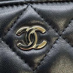 Pre Owned Chanel Black Leather Small Vanity Case Chain Shoulder Bag