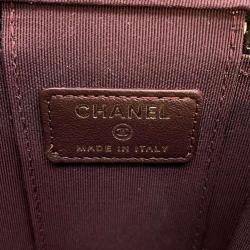 Pre Owned Chanel Black Leather Small Vanity Case Chain Shoulder Bag