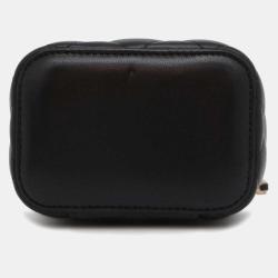 Pre Owned Chanel Black Leather Small Vanity Case Chain Shoulder Bag